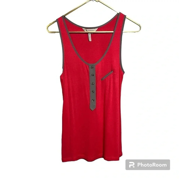 BCBGeneration Tank Top Size XS Cerise Pink With Grey Trim And Accents - Picture 1 of 10
